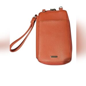 RELIC Leather Rust/orange Wristlet Wallet